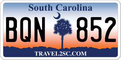 SC license plate BQN852
