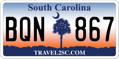 SC license plate BQN867