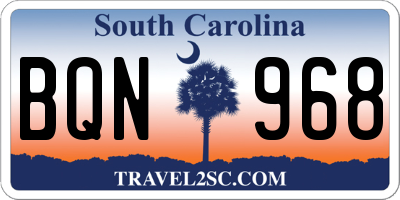 SC license plate BQN968