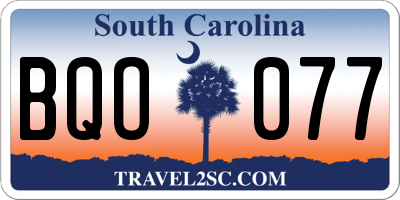 SC license plate BQO077