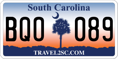 SC license plate BQO089