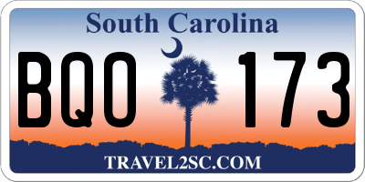 SC license plate BQO173