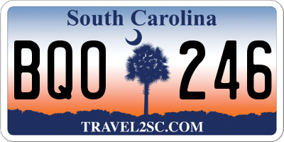SC license plate BQO246
