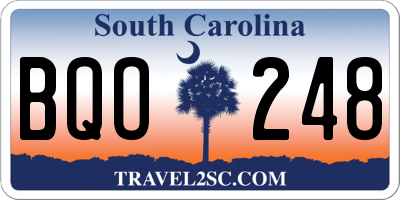 SC license plate BQO248