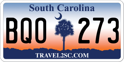 SC license plate BQO273