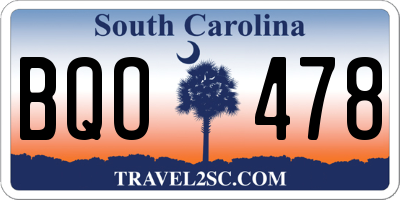 SC license plate BQO478