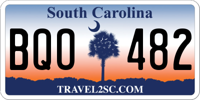 SC license plate BQO482