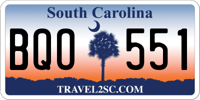 SC license plate BQO551