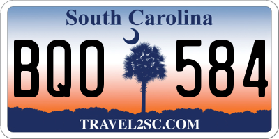 SC license plate BQO584