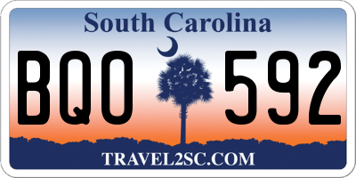 SC license plate BQO592