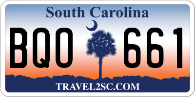 SC license plate BQO661