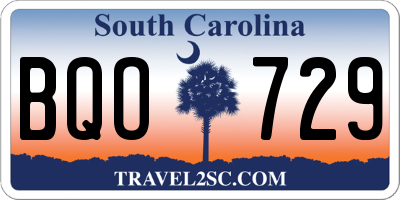 SC license plate BQO729