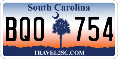 SC license plate BQO754