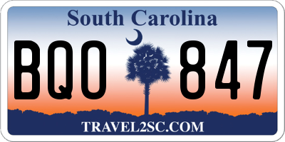 SC license plate BQO847
