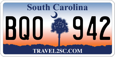 SC license plate BQO942