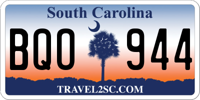 SC license plate BQO944