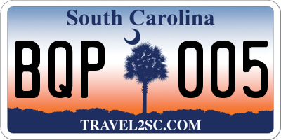 SC license plate BQP005