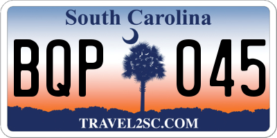 SC license plate BQP045