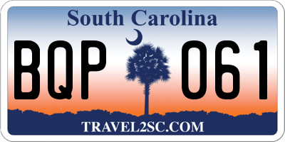 SC license plate BQP061