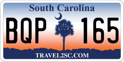 SC license plate BQP165