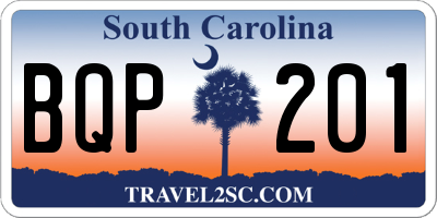 SC license plate BQP201