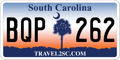 SC license plate BQP262