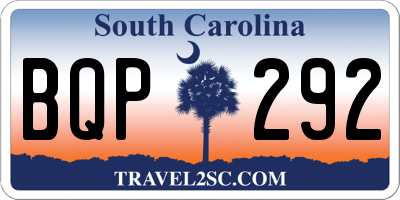 SC license plate BQP292