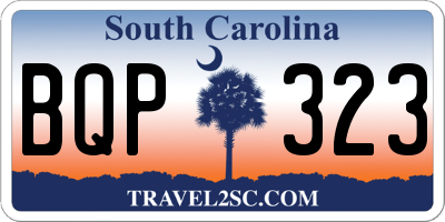 SC license plate BQP323