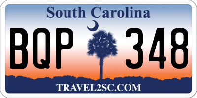SC license plate BQP348
