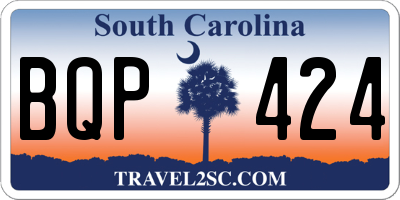 SC license plate BQP424