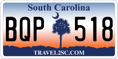 SC license plate BQP518