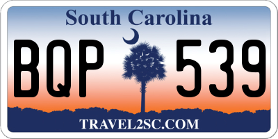 SC license plate BQP539