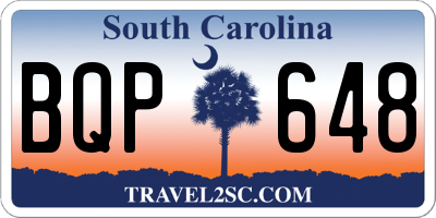 SC license plate BQP648