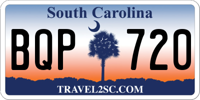 SC license plate BQP720