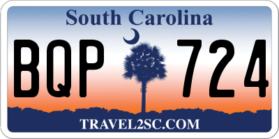 SC license plate BQP724