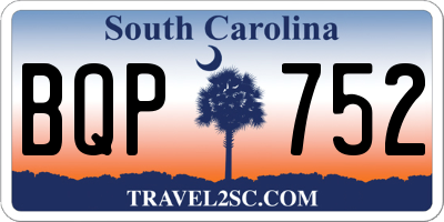 SC license plate BQP752