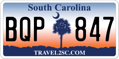SC license plate BQP847