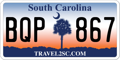 SC license plate BQP867
