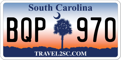 SC license plate BQP970