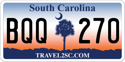 SC license plate BQQ270