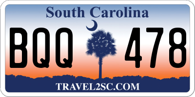 SC license plate BQQ478