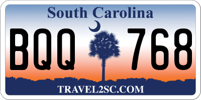 SC license plate BQQ768