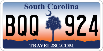 SC license plate BQQ924
