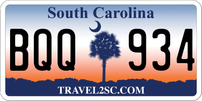 SC license plate BQQ934