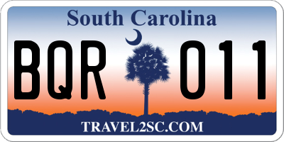 SC license plate BQR011