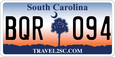 SC license plate BQR094