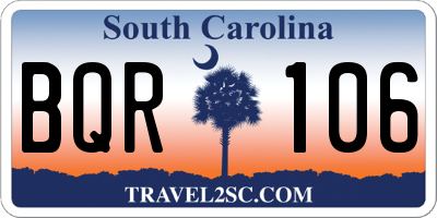 SC license plate BQR106