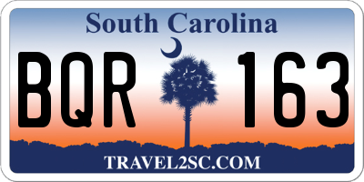 SC license plate BQR163