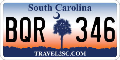 SC license plate BQR346