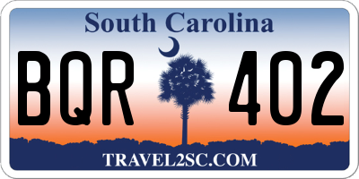 SC license plate BQR402